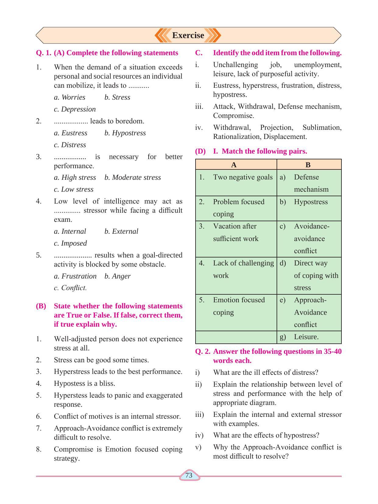 Maharashtra Board Class 11 Psychology Textbook - Page 83