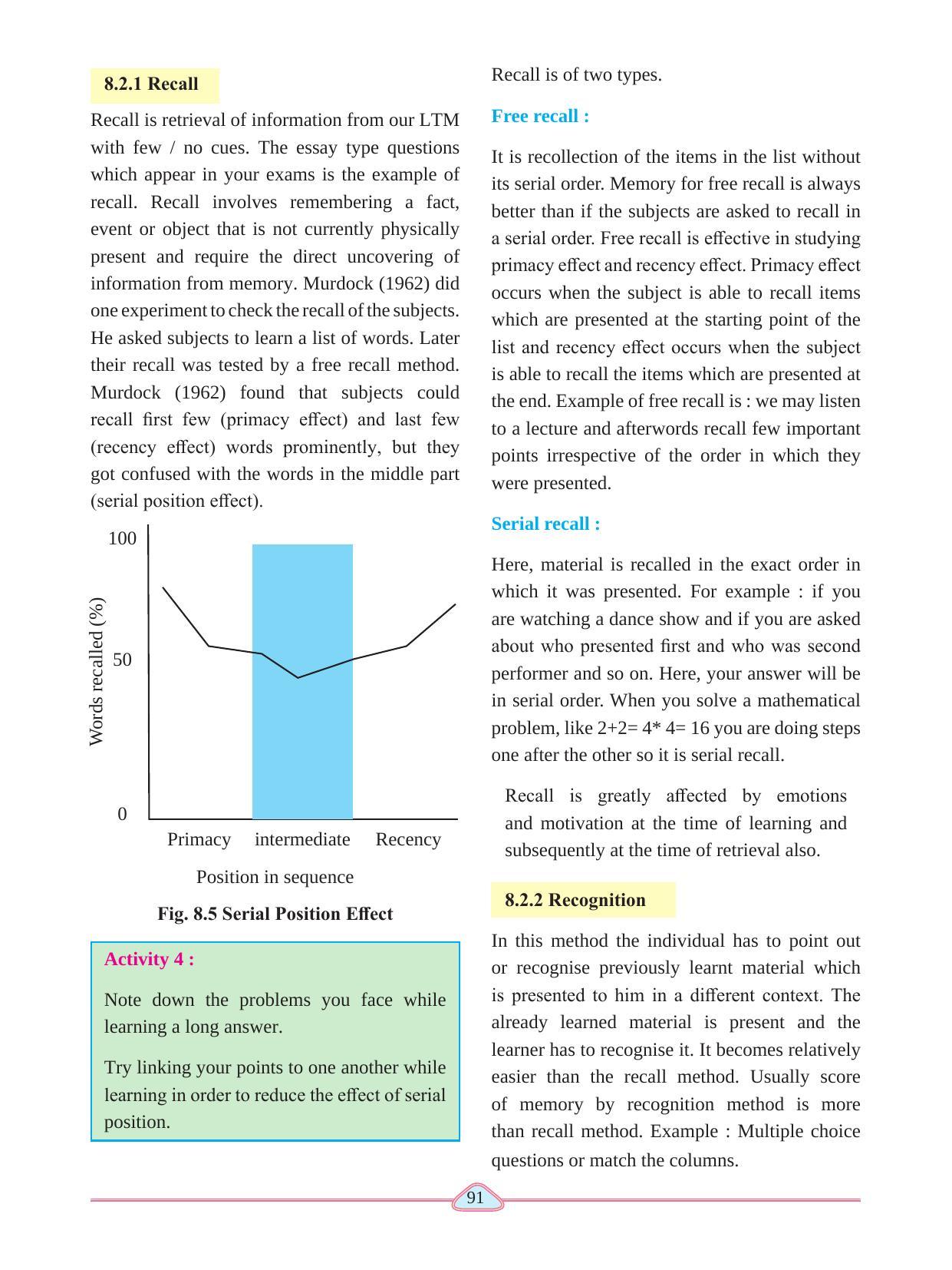 Maharashtra Board Class 11 Psychology Textbook - Page 101