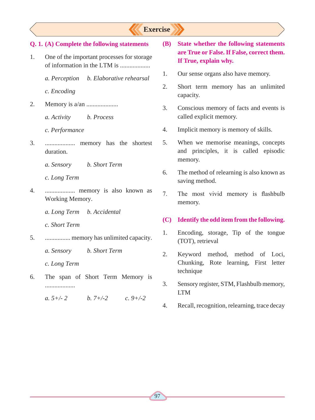 Maharashtra Board Class 11 Psychology Textbook - Page 107