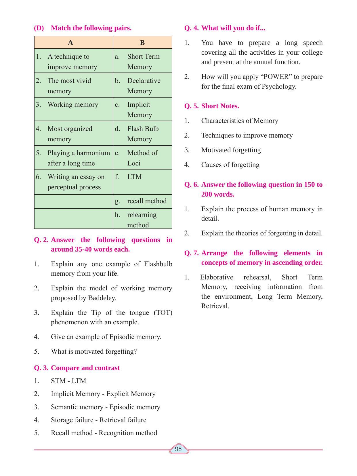 Maharashtra Board Class 11 Psychology Textbook - Page 108