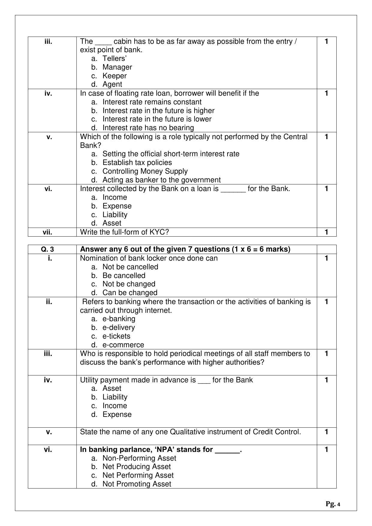 CBSE Class 12 Banking (Skill Education) Sample Papers 2023 - Page 4