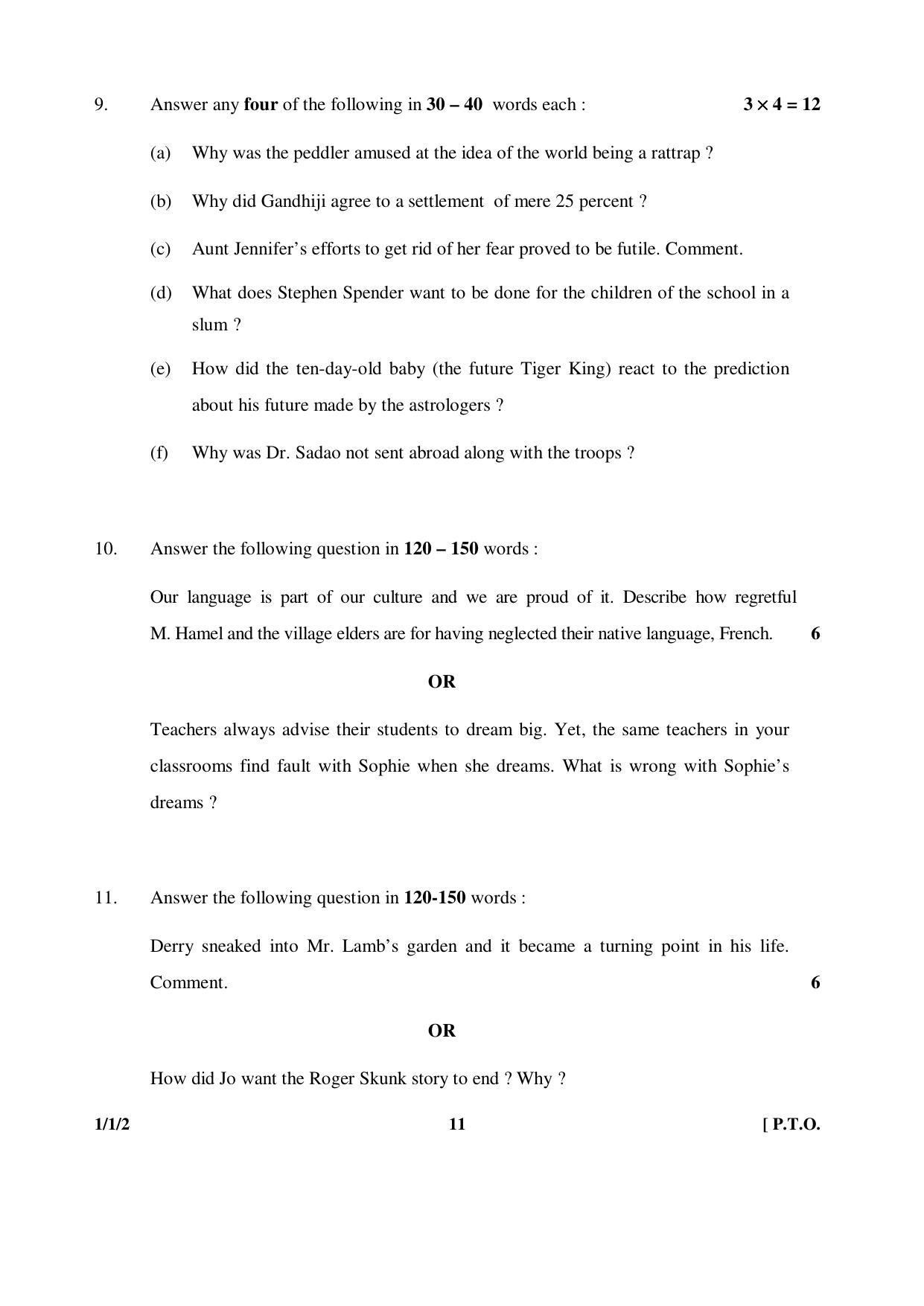 CBSE Class 12 1-1-2 ENGLISH CORE 2016 Question Paper - Page 11