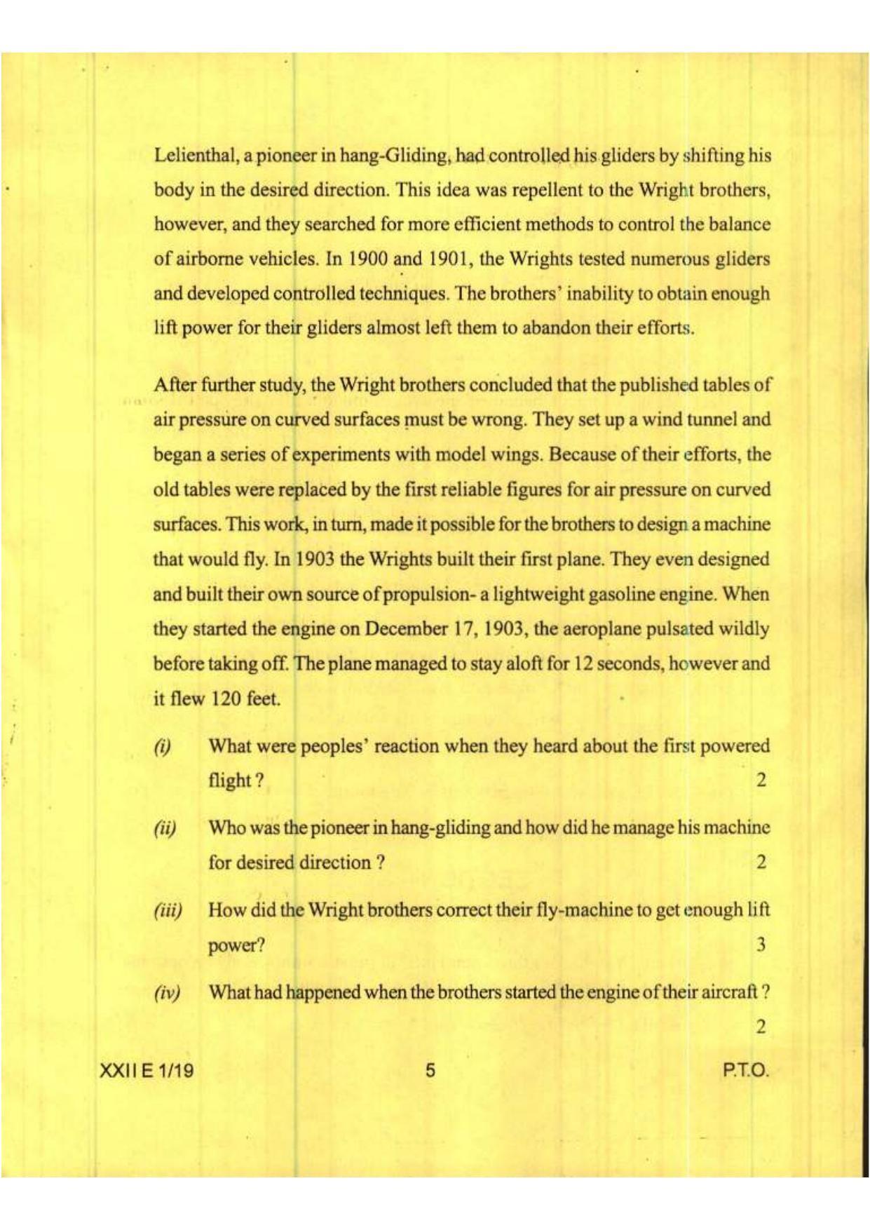 COHSEM Class 12 English 2019 Question Papers - Page 5