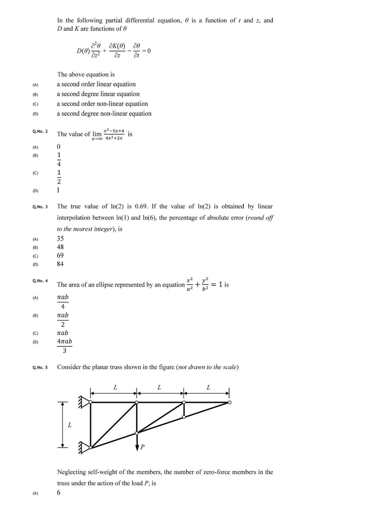 GATE 2020 Civil Engineering (CE) Question Paper - Page 4