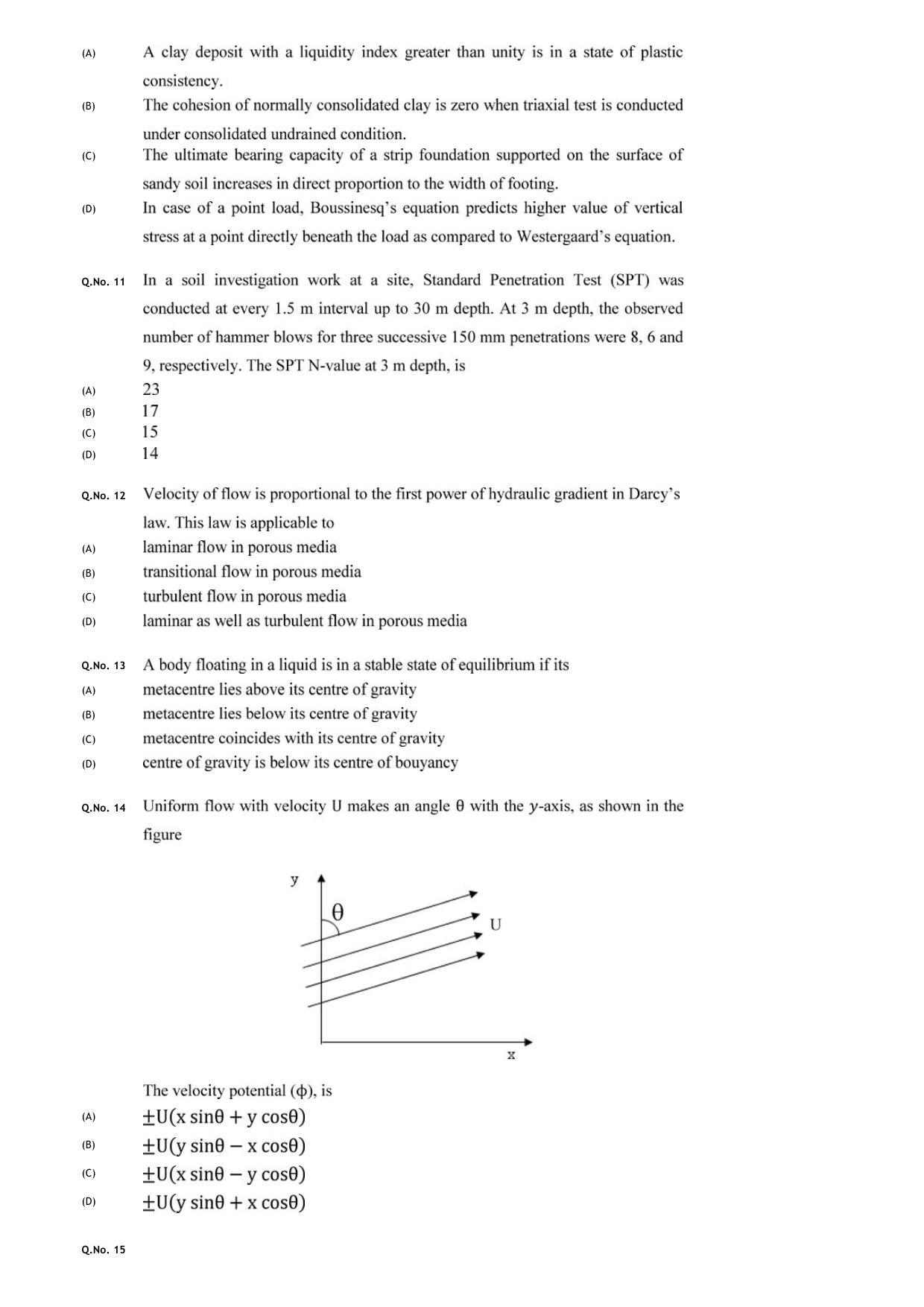 GATE 2020 Civil Engineering (CE) Question Paper - Page 6