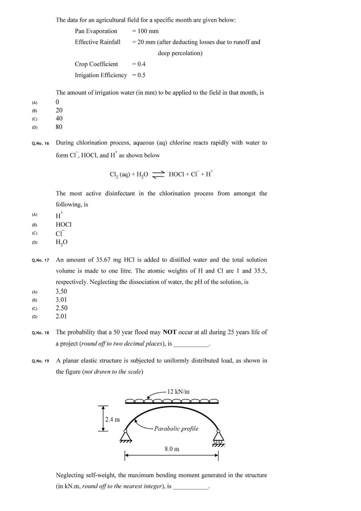 GATE 2020 Civil Engineering (CE) Question Paper - Page 7