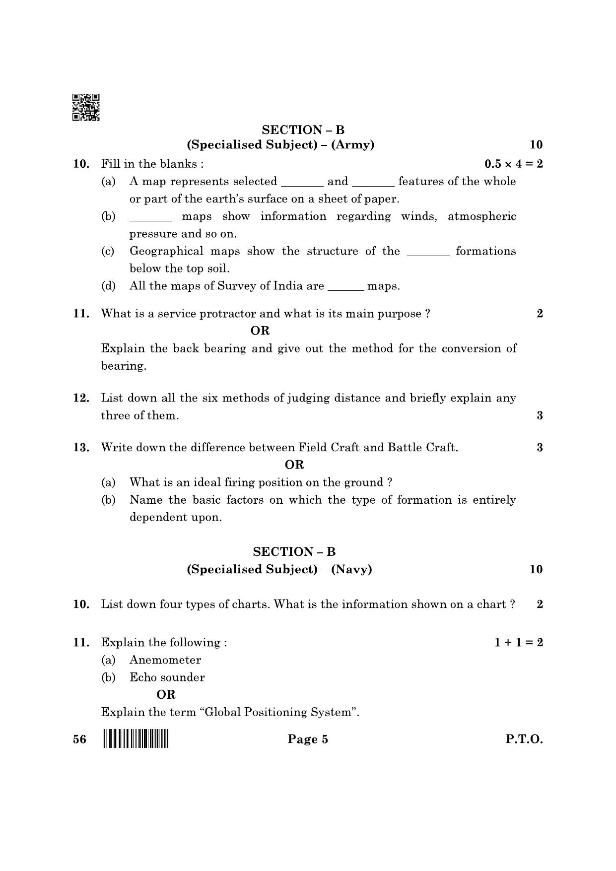 CBSE Class 10 56_ NCC 2022 Question Paper - Page 5