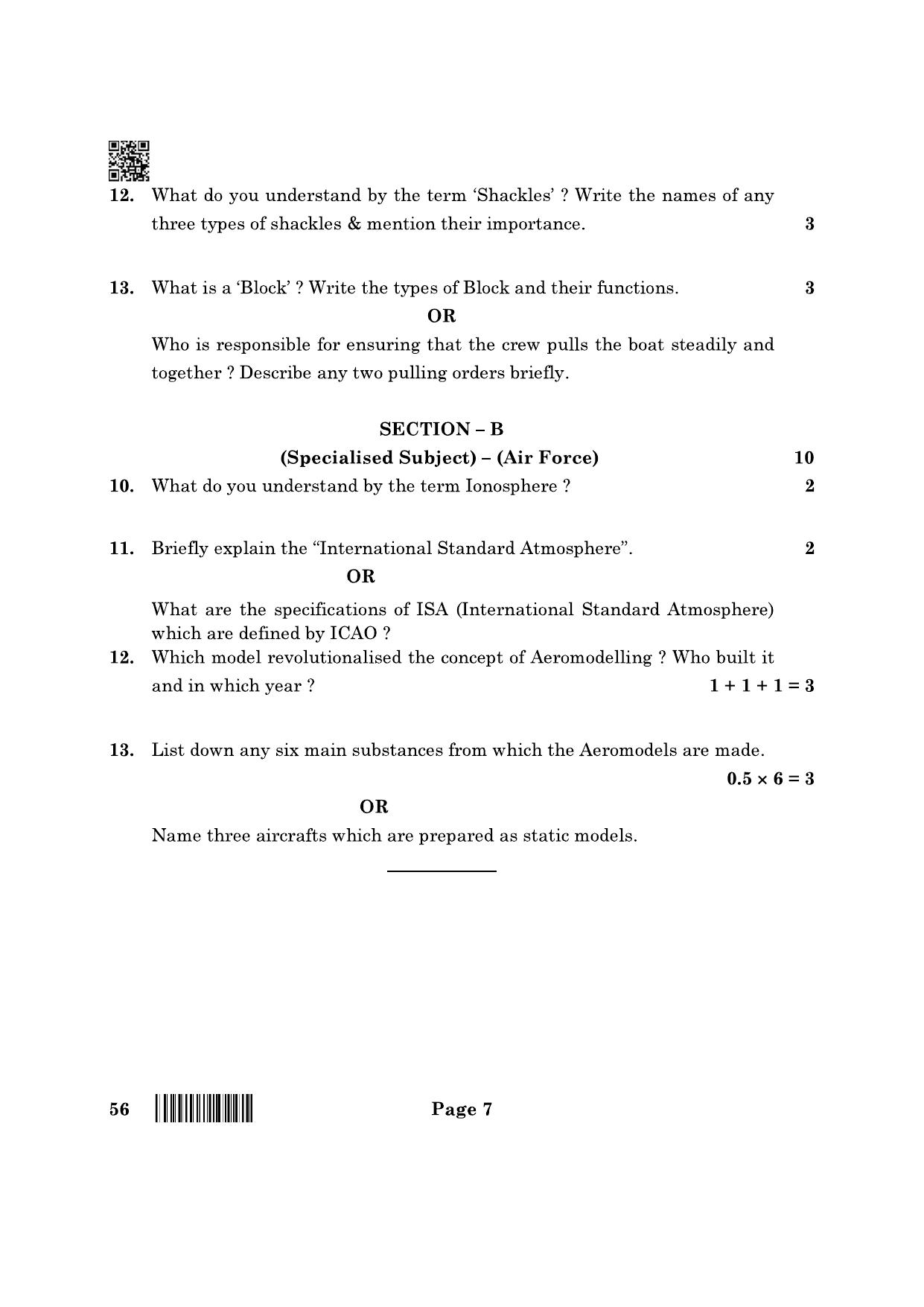 CBSE Class 10 56_ NCC 2022 Question Paper - Page 7