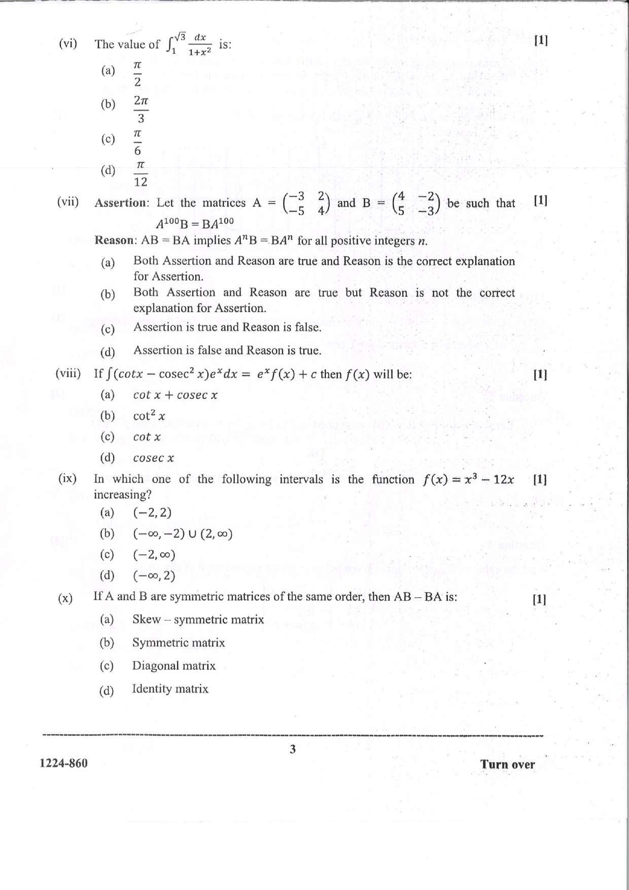 ISC Class 12 Maths 2024 Question Paper - Page 3