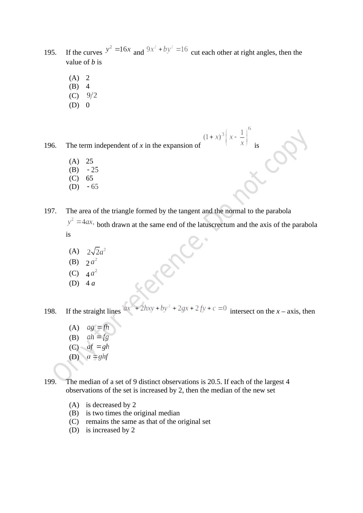 CUSAT CAT 2021 B.Tech Shift II Question Paper - Page 41