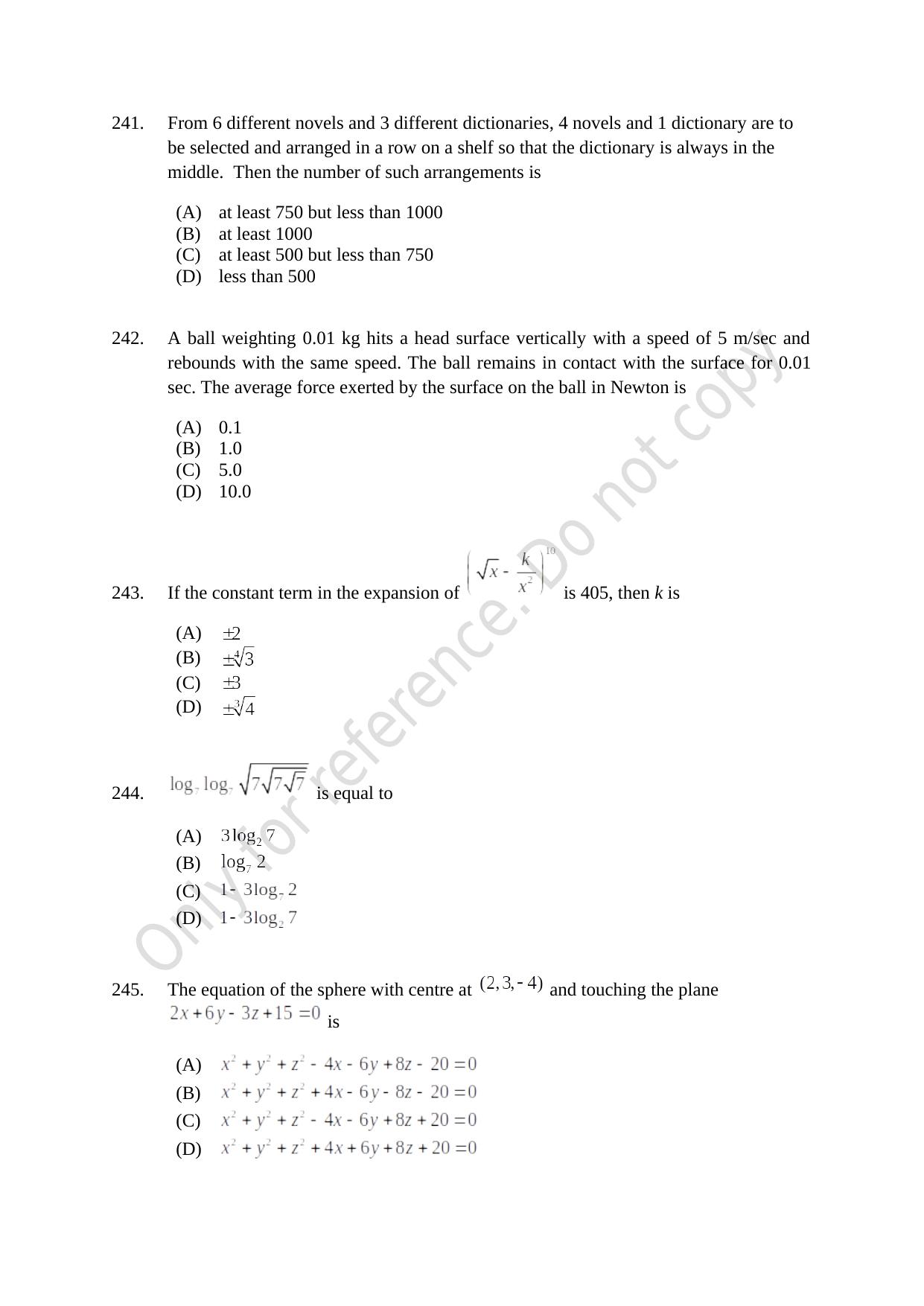 CUSAT CAT 2021 B.Tech Shift II Question Paper - Page 52