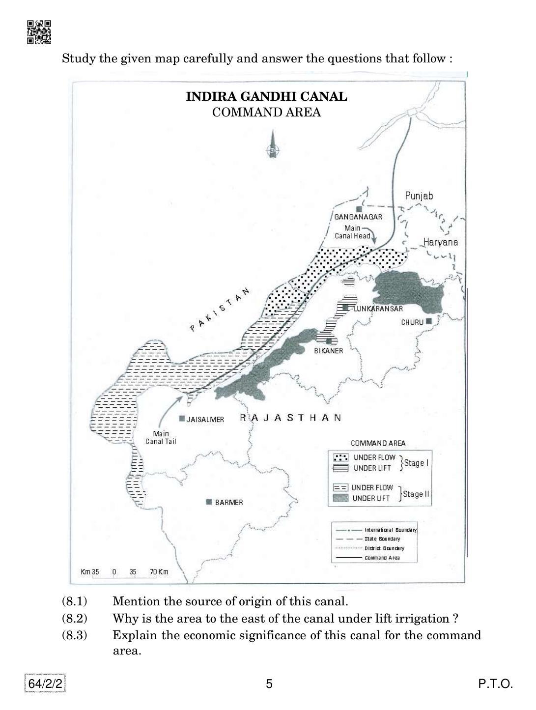 CBSE Class 12 64-2-2 Geography 2019 Question Paper - Page 5