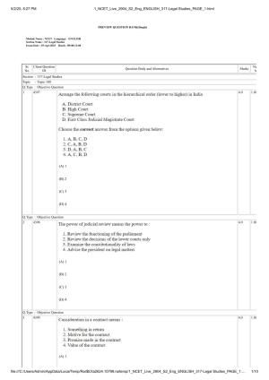 NCET 2025 Question Paper - Legal Studies