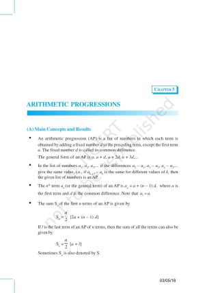NCERT Exemplar Book for Class 10 Maths: Chapter 5 Arithmetic Progressions