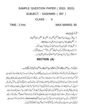 CBSE Class 10 Kashmiri Sample Papers 2023
