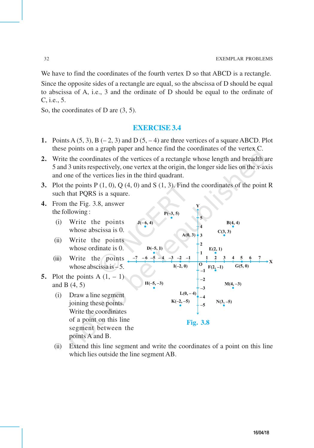 NCERT Exemplar Book for Class 9 Maths: Chapter 3 Coordinate Geometry - Page 9