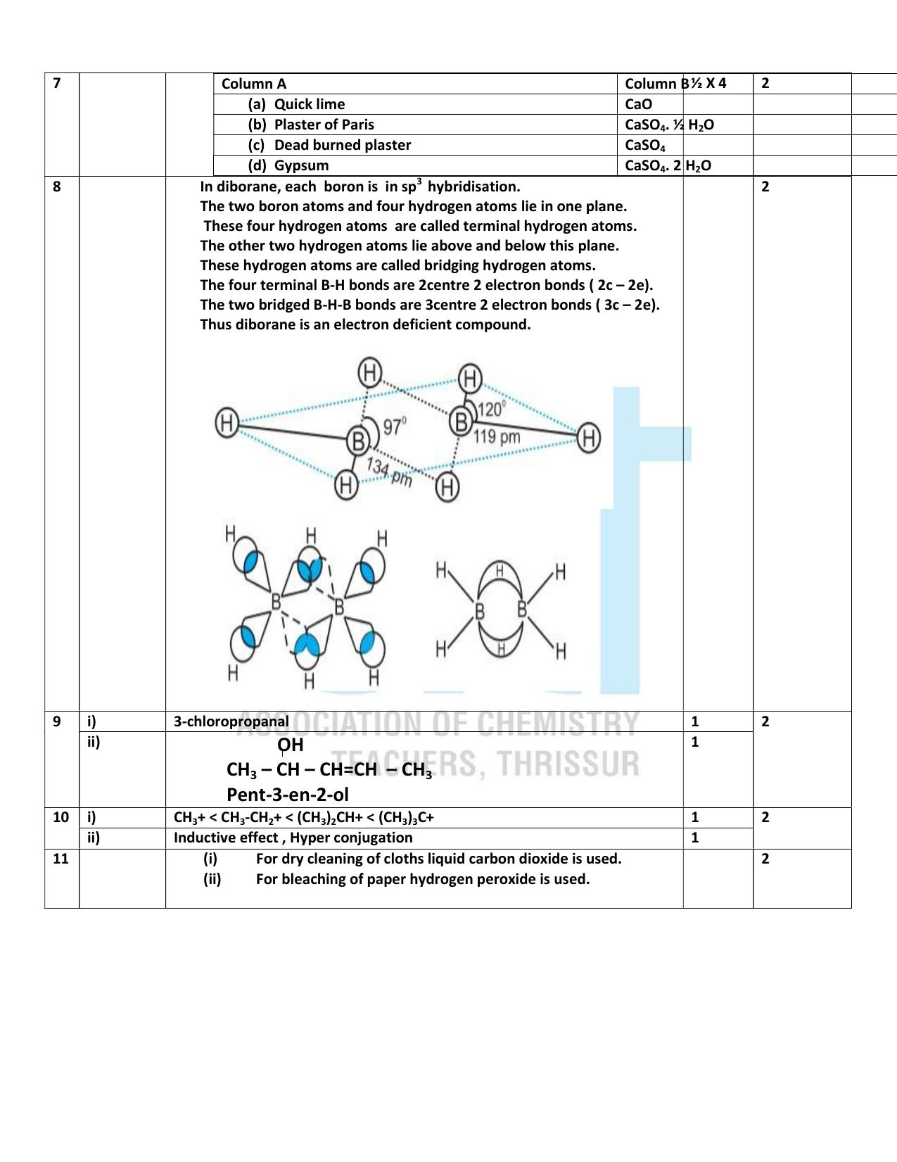Kerala Plus One 2022 Chemistry Answer Key (Model) - Page 2