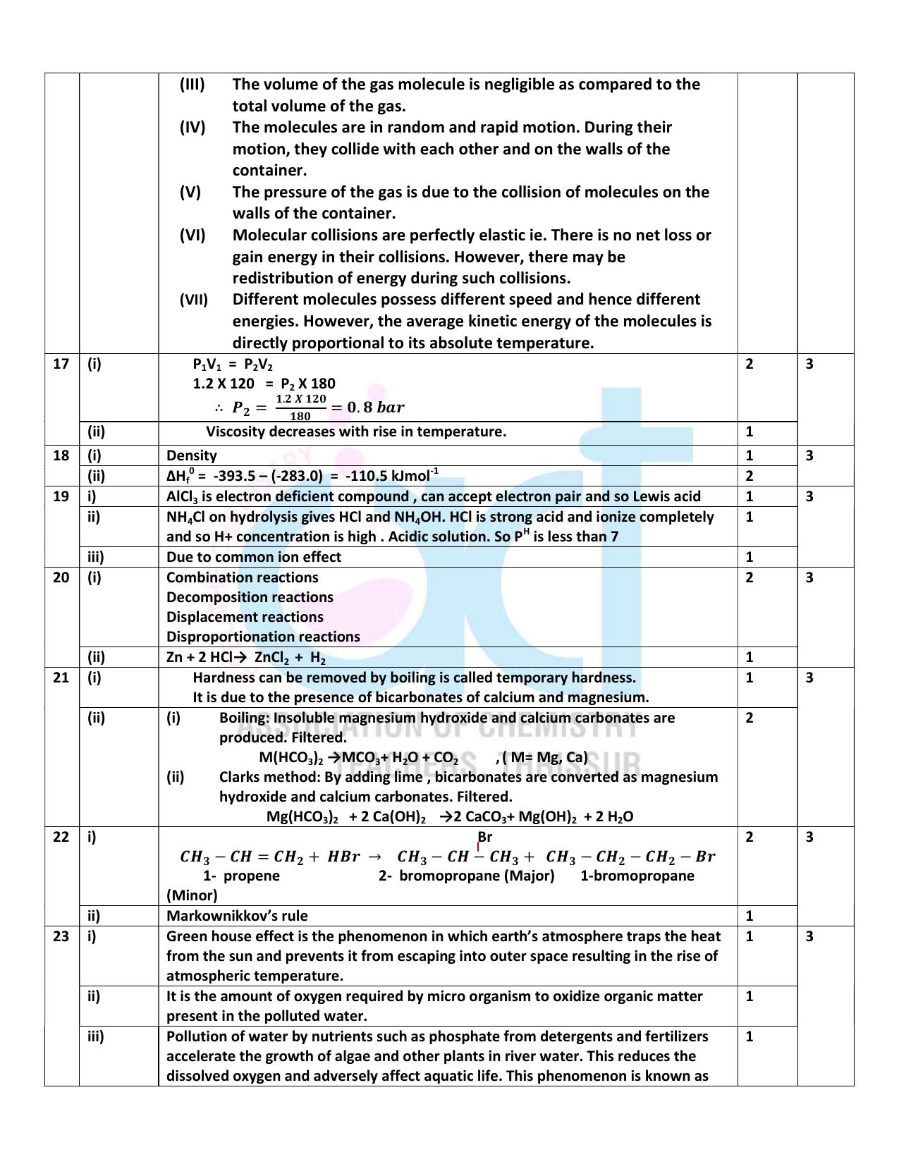 Kerala Plus One 2022 Chemistry Answer Key (Model) - Page 4