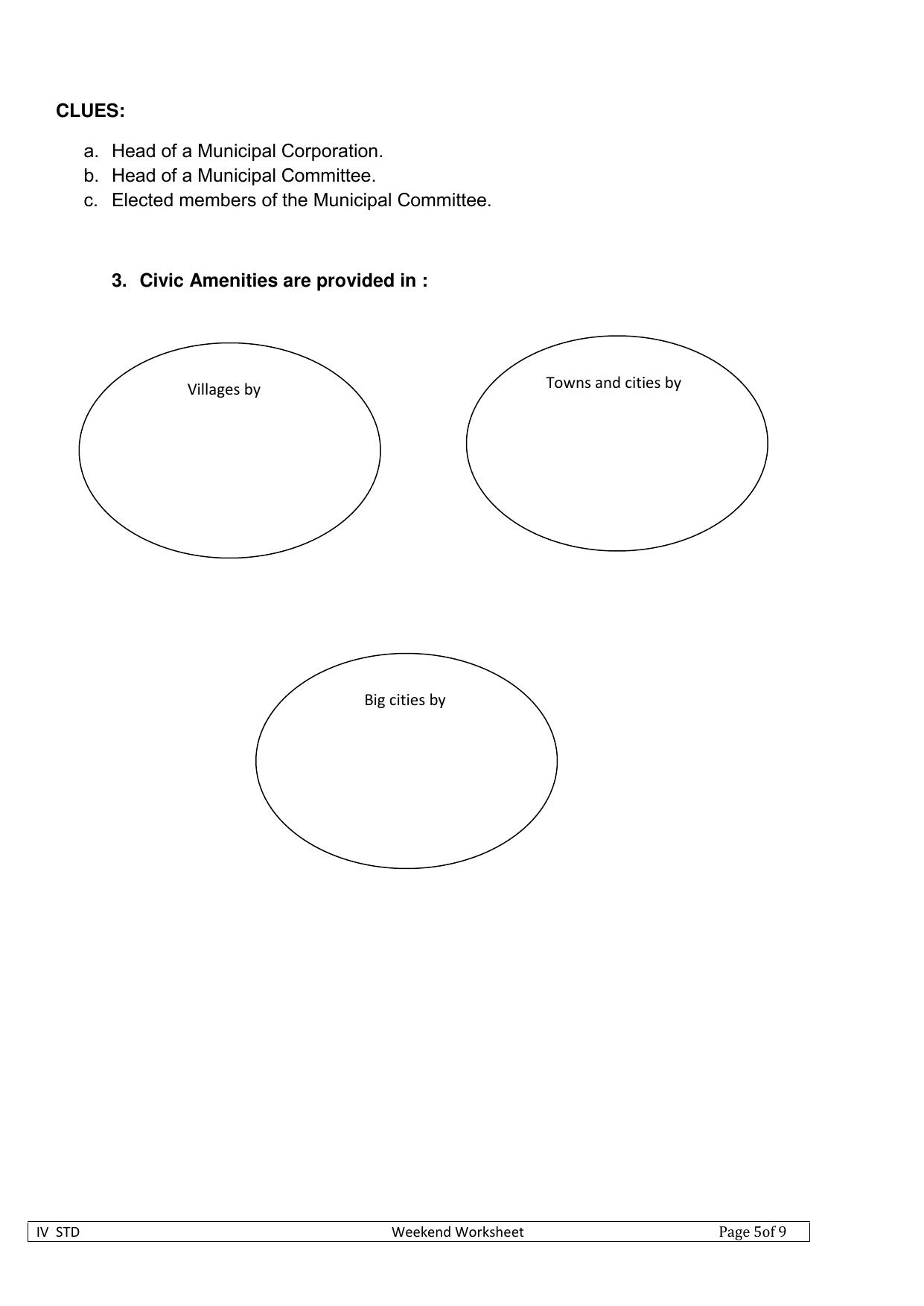 Worksheet for Class 4 Social Science Government Assignment - Page 2