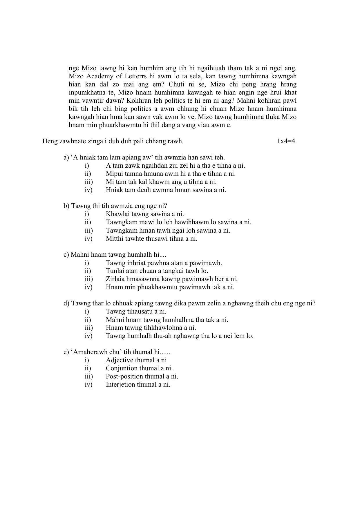 CBSE Class 10 Mizo Sample Paper 2021-22 - Page 3