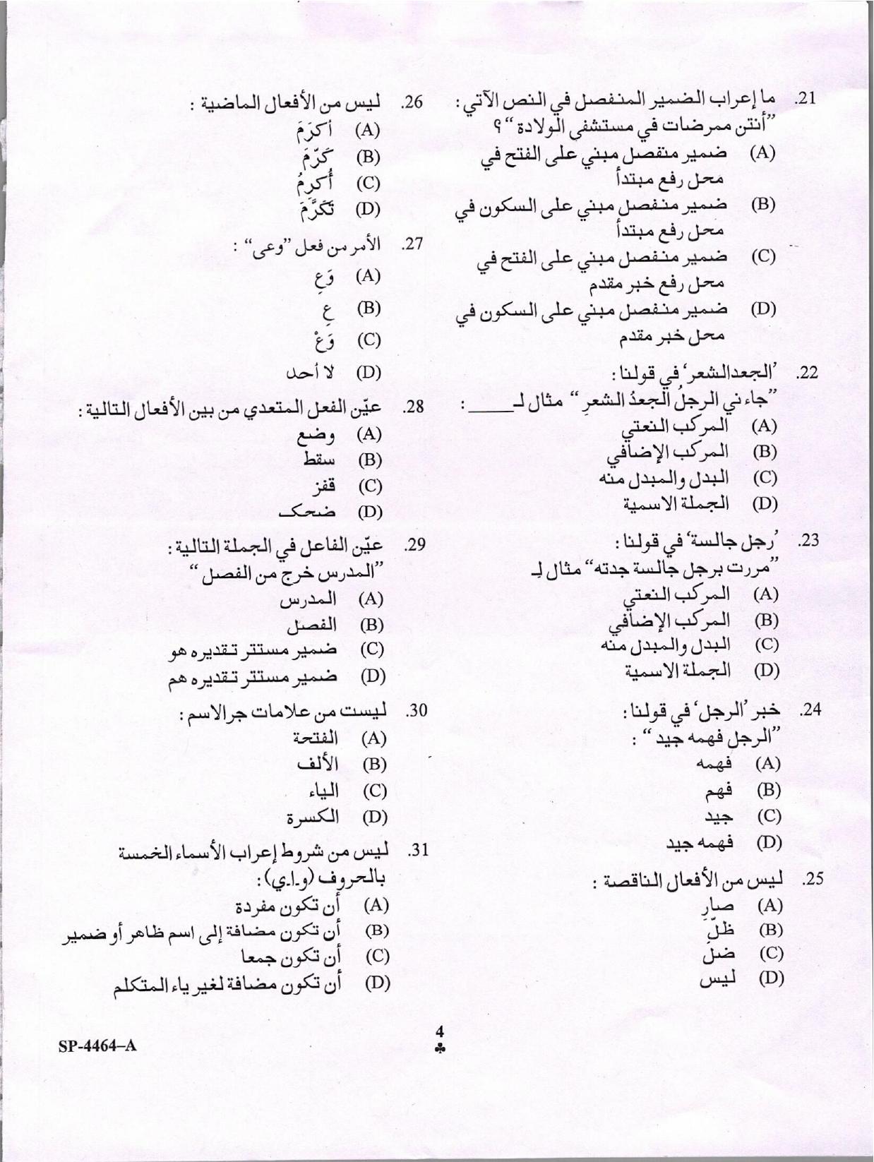 KUET 2024 M.A. Arabic Question Paper - Page 4