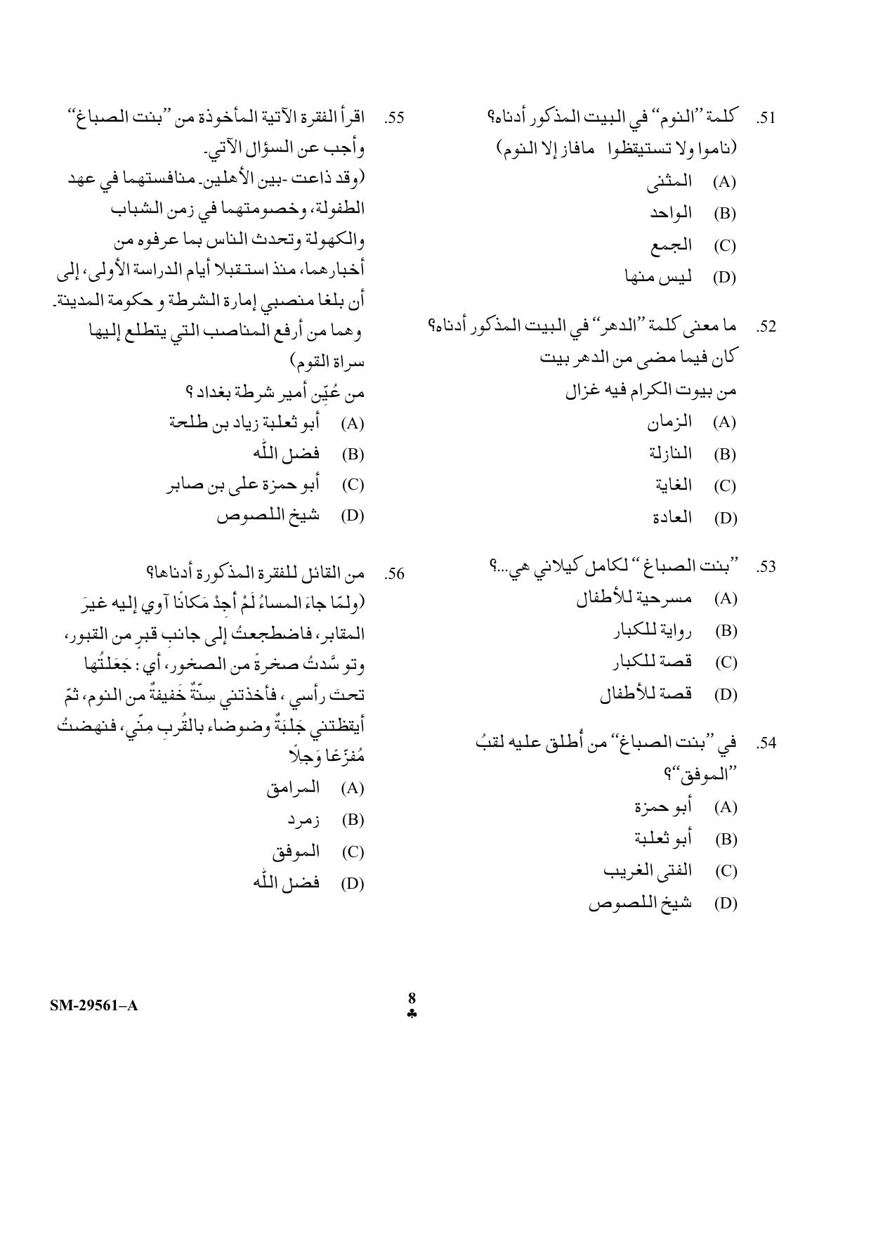 KUET 2024 M.A. Arabic Question Paper - Page 15
