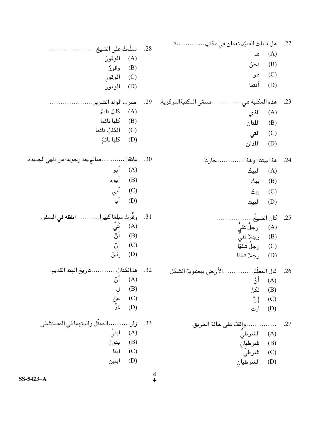 KUET 2024 M.A. Arabic Question Paper - Page 25