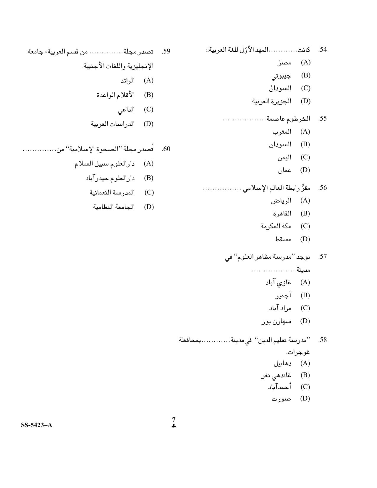 KUET 2024 M.A. Arabic Question Paper - Page 28