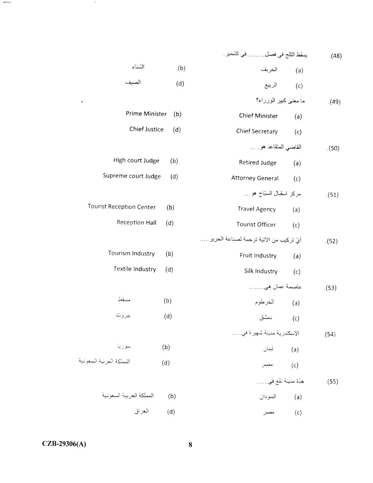 KUET 2024 M.A. Arabic Question Paper - Page 62