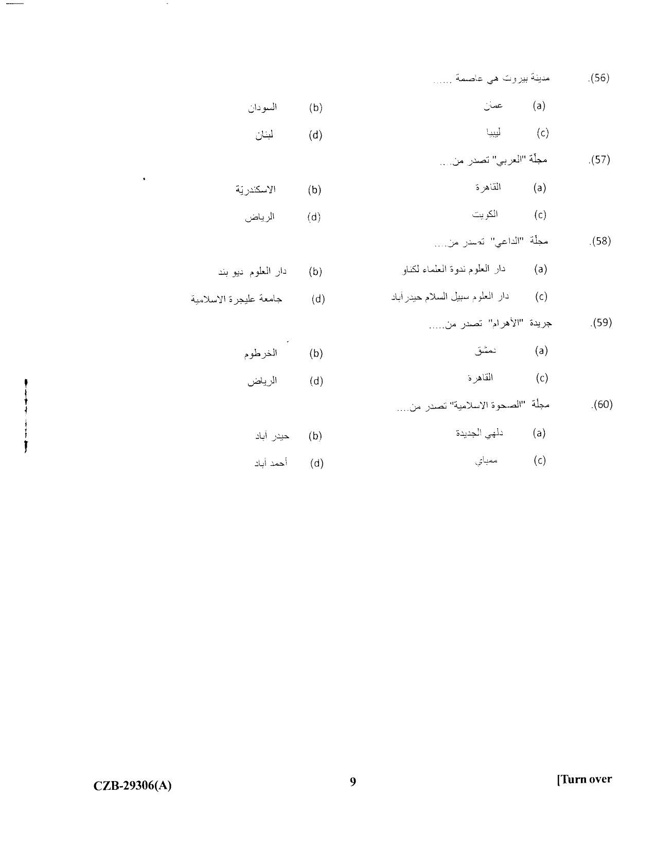 KUET 2024 M.A. Arabic Question Paper - Page 63