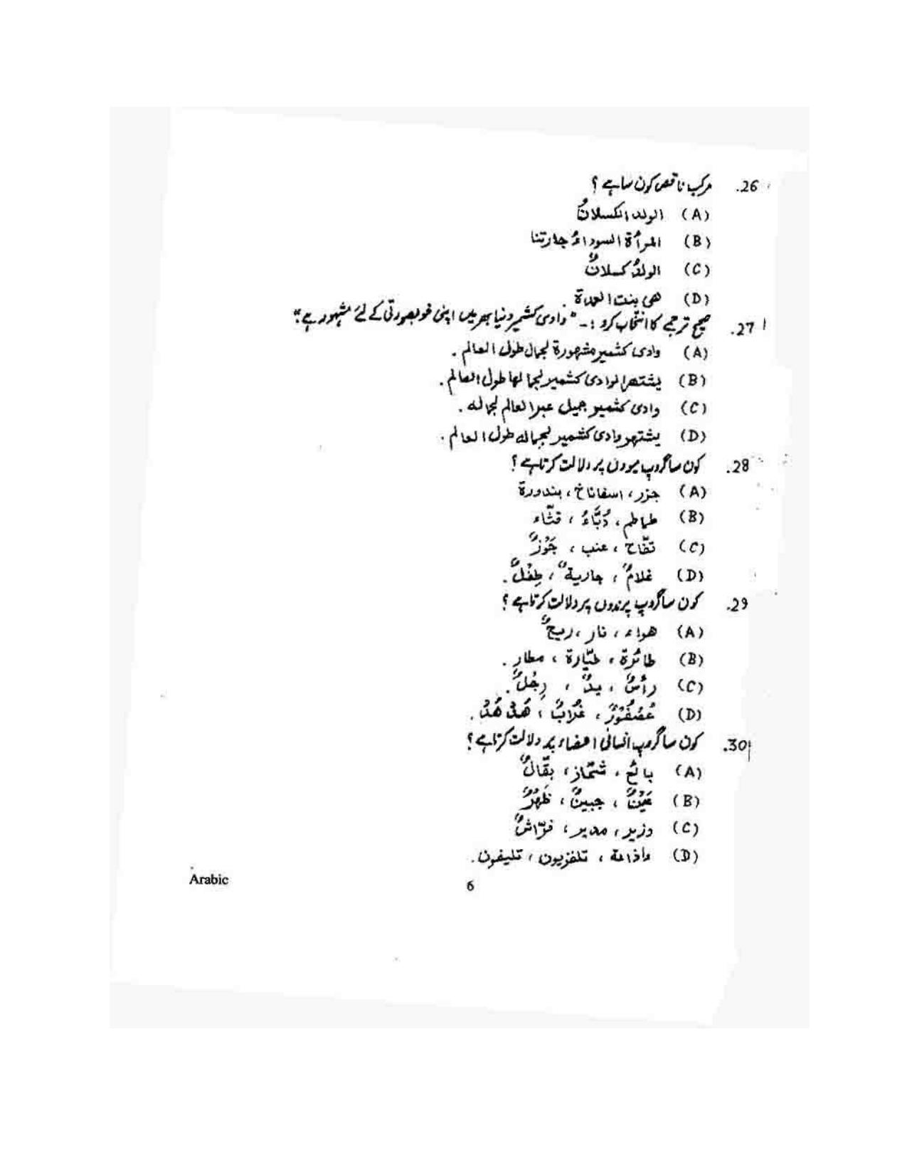KUET 2024 M.A. Arabic Question Paper - Page 113