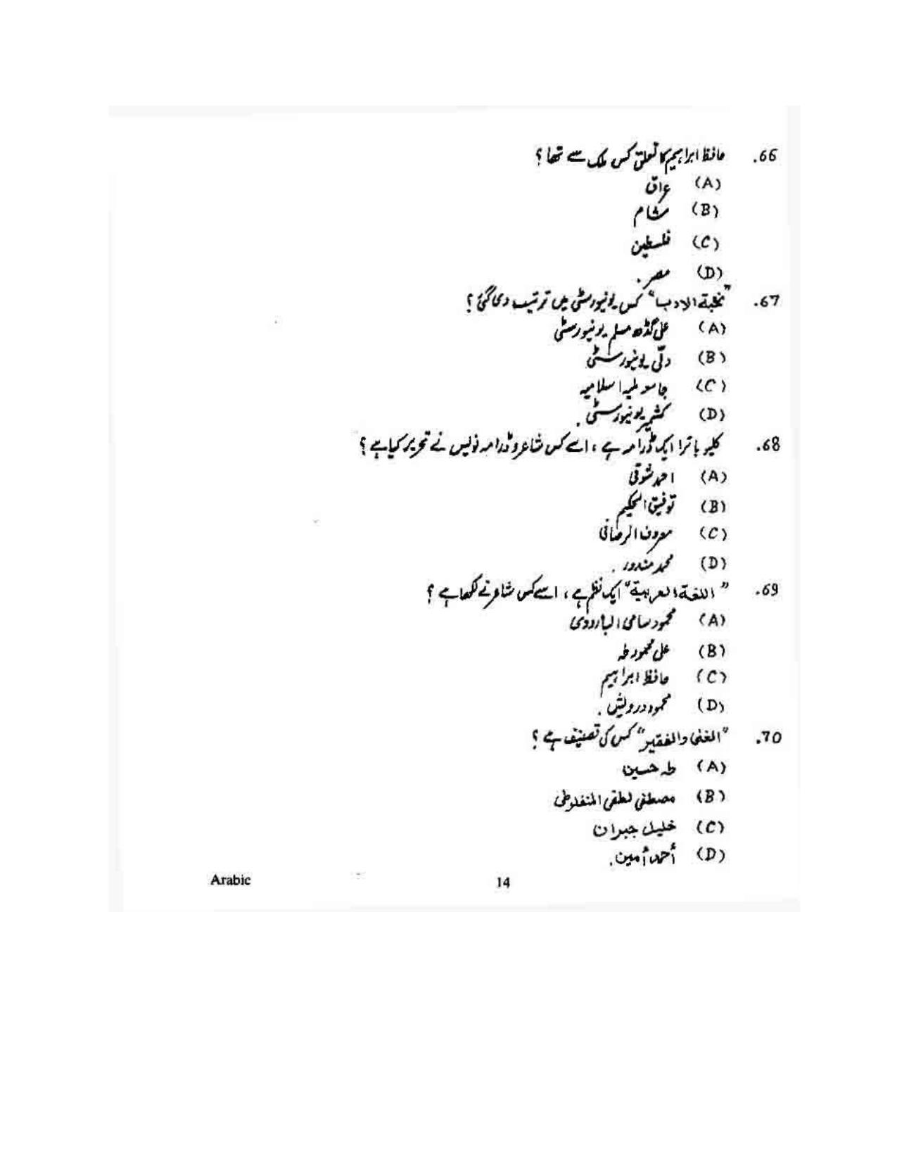 KUET 2024 M.A. Arabic Question Paper - Page 121