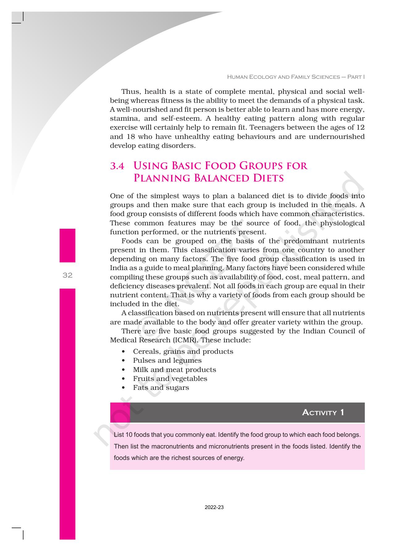 NCERT Book for Class 11 Home Science Chapter 1 Introduction - Page 32