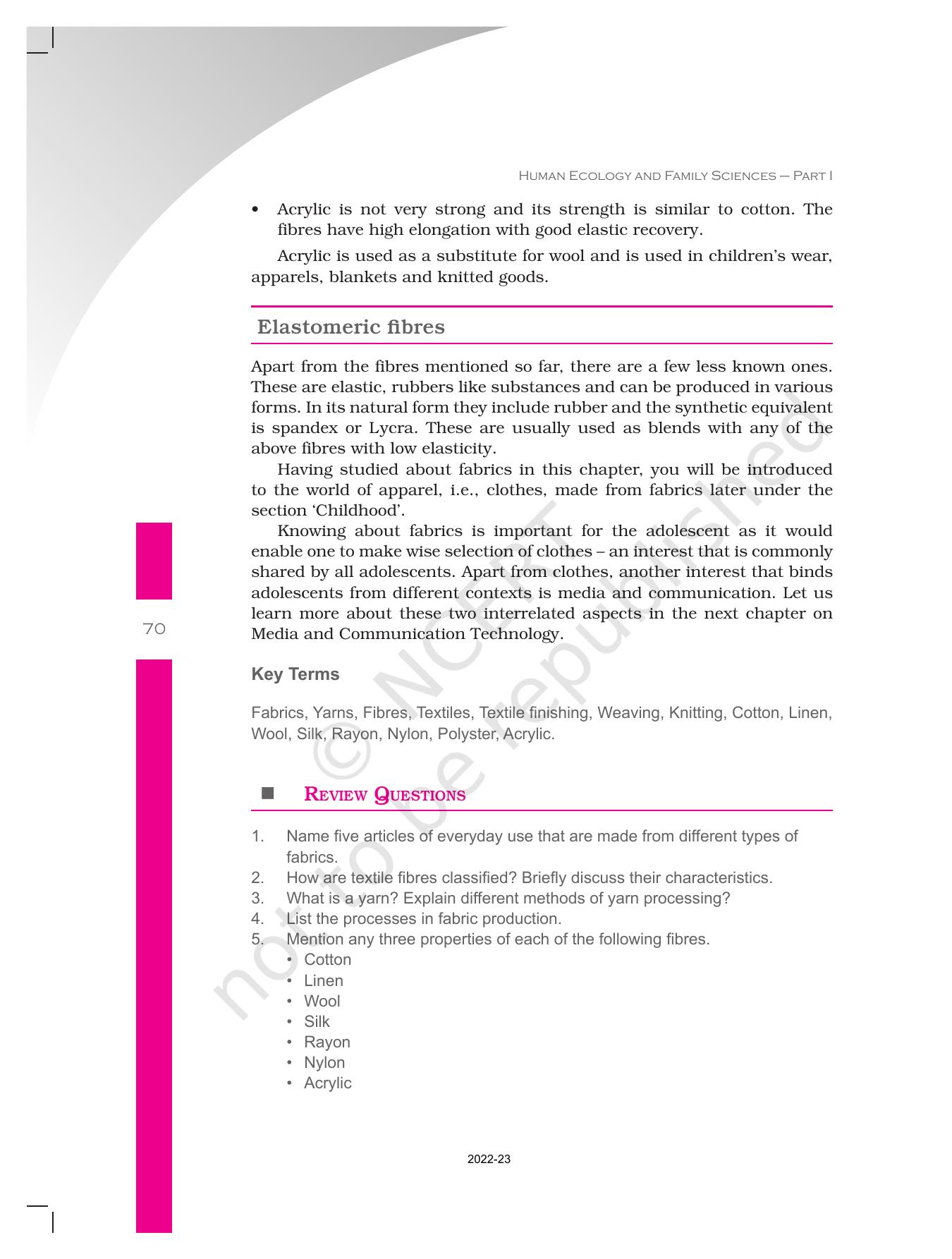 NCERT Book for Class 11 Home Science Chapter 1 Introduction - Page 70