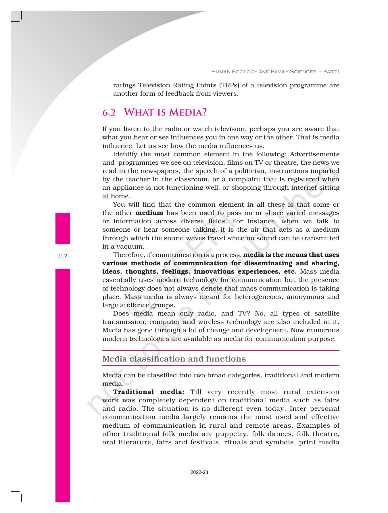 NCERT Book for Class 11 Home Science Chapter 1 Introduction - Page 82