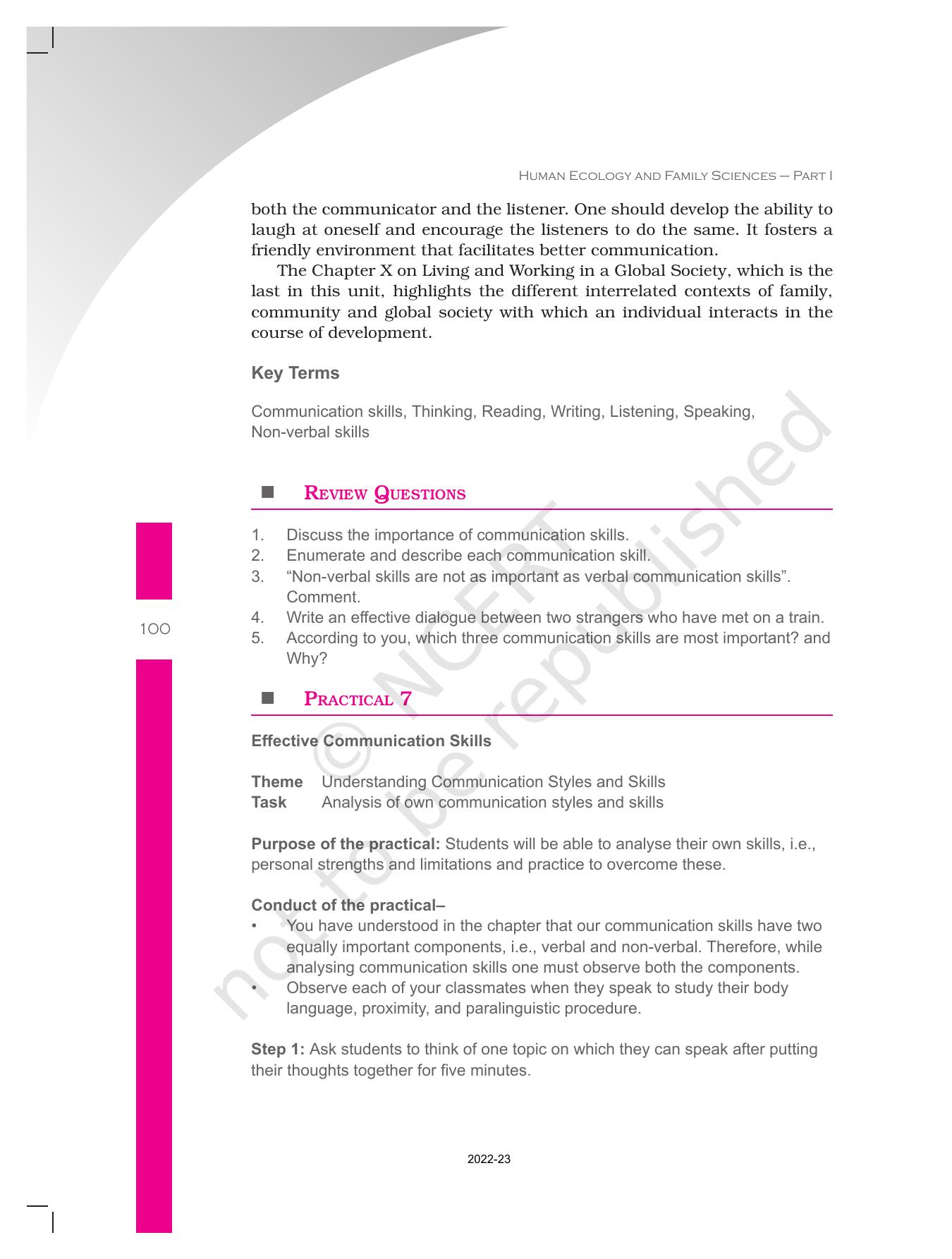 NCERT Book for Class 11 Home Science Chapter 1 Introduction - Page 100