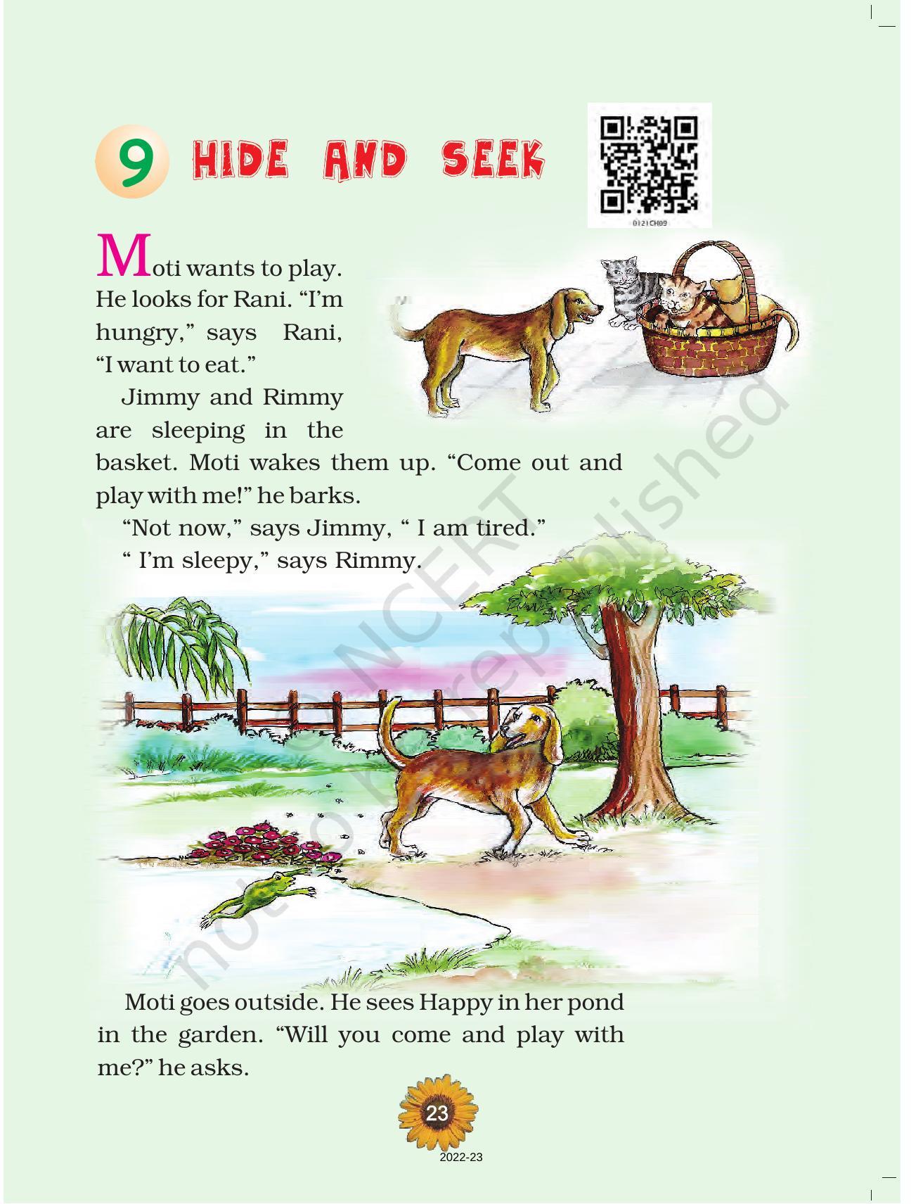 NCERT Book for Class 1 English (Raindrop):Unit 9-Hide And Seek - Page 1
