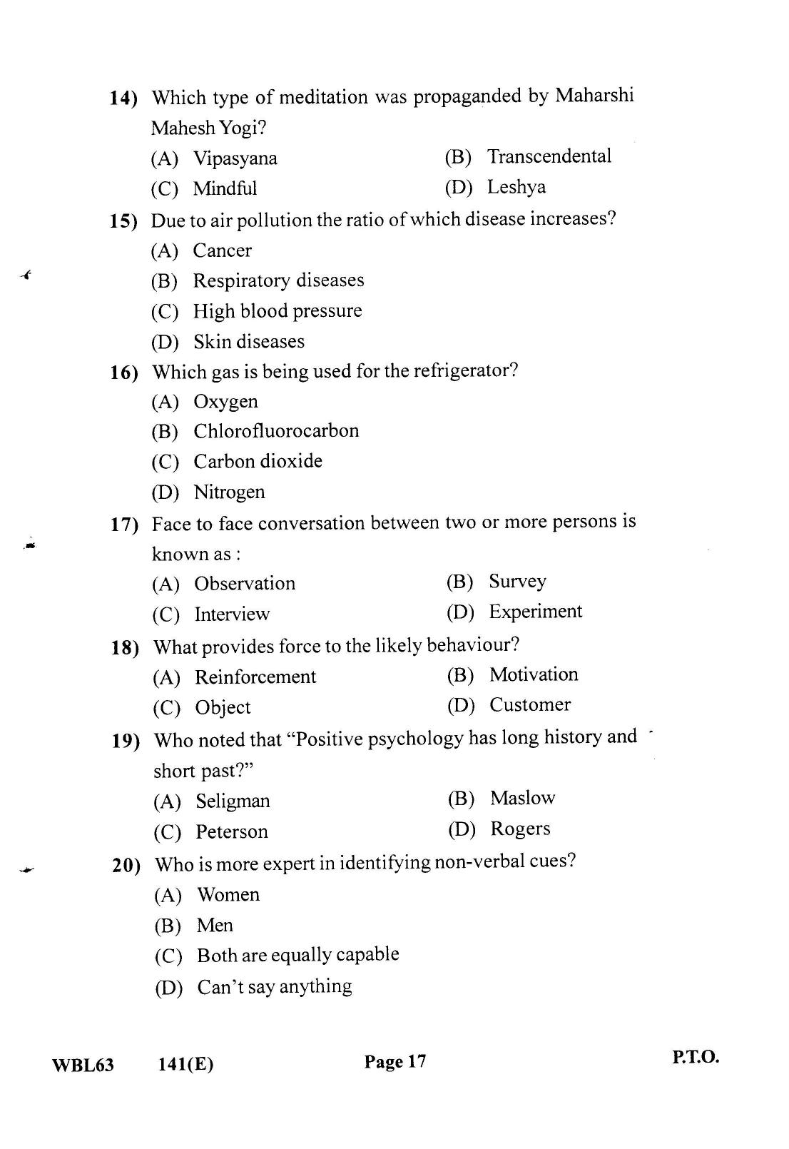 Gujarat Board Class 12th Question Paper 2022: (GHE) Psychology - Page 16