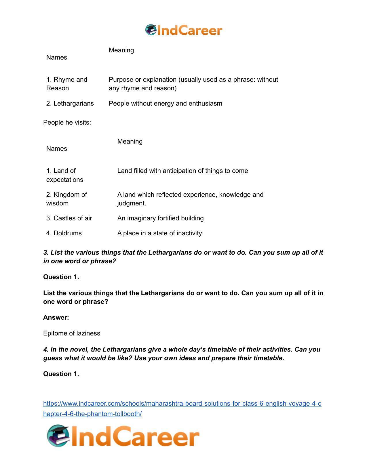 Maharashtra Board Solutions for Class 6- English (Voyage 4): Chapter 4.6- The Phantom Tollbooth - Page 4