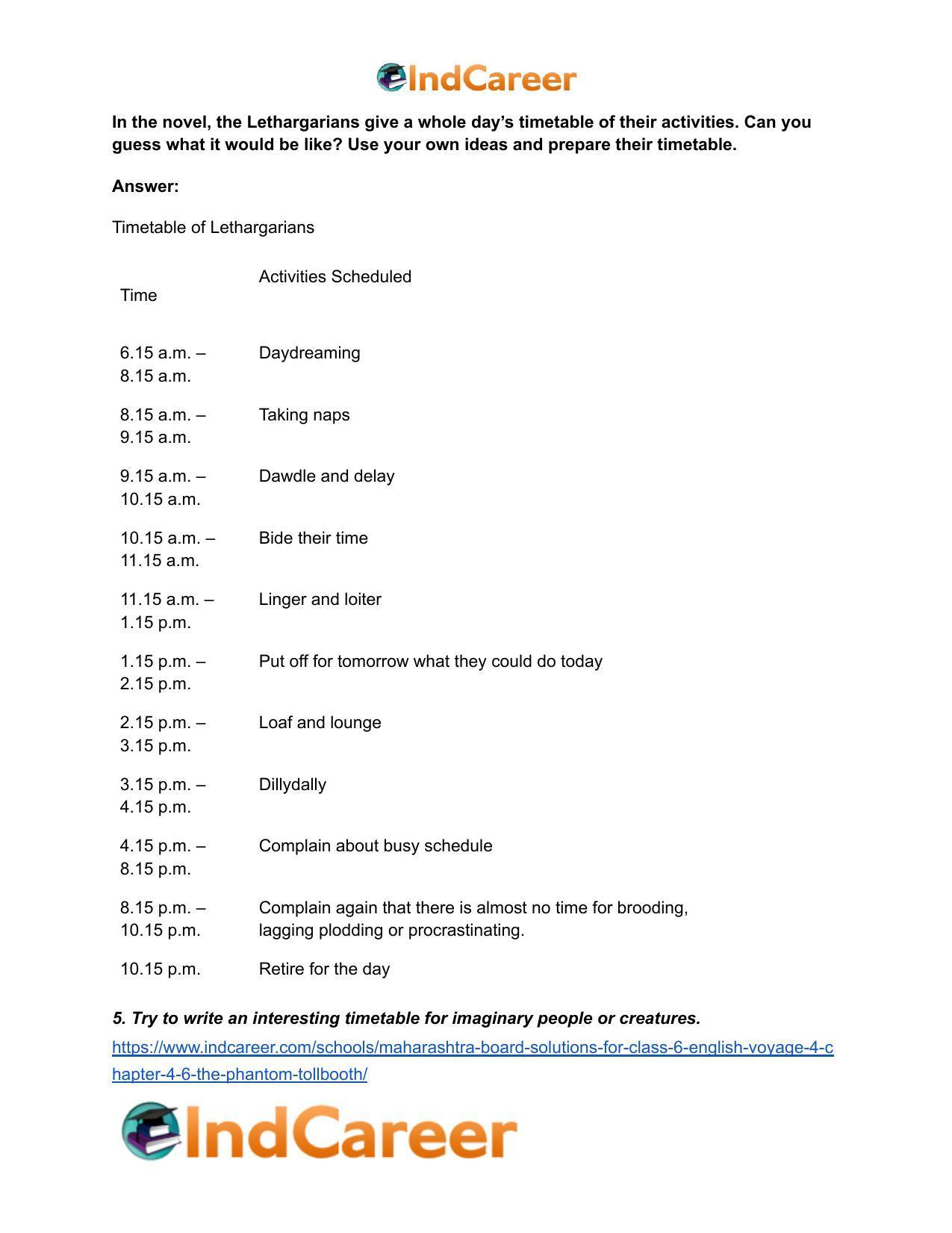 Maharashtra Board Solutions for Class 6- English (Voyage 4): Chapter 4.6- The Phantom Tollbooth - Page 5