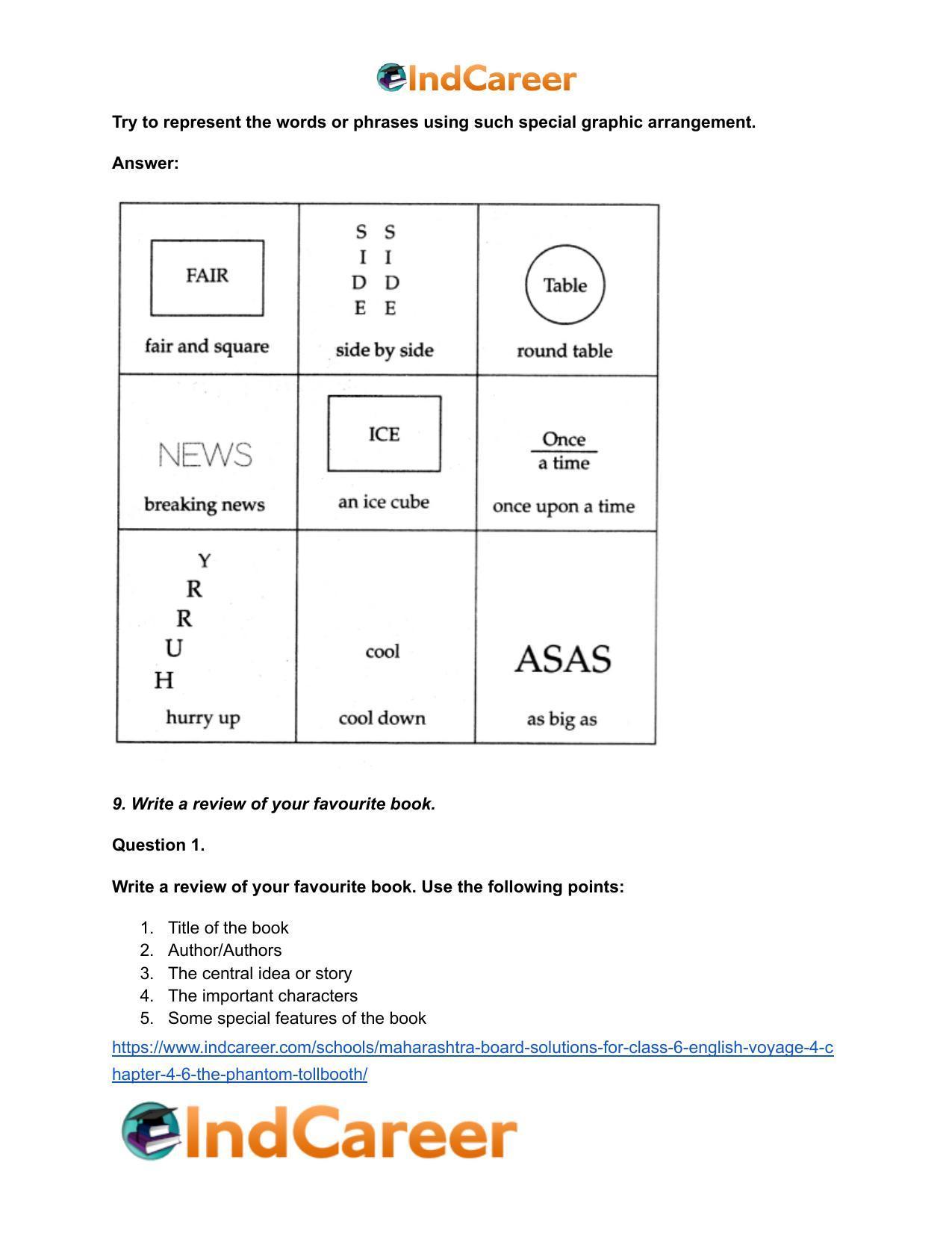 Maharashtra Board Solutions for Class 6- English (Voyage 4): Chapter 4.6- The Phantom Tollbooth - Page 9