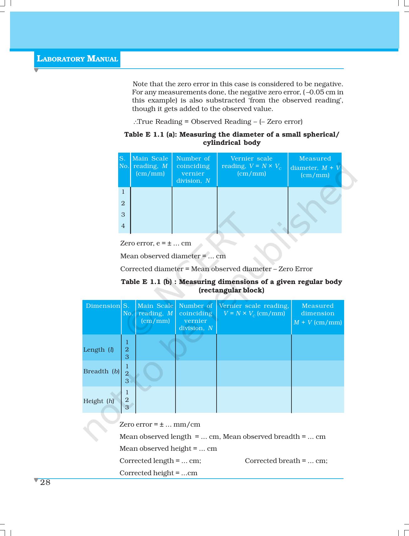 NCERT Laboratory Manuals for Class XI Physics - Experiments (1 to 5) - Page 6