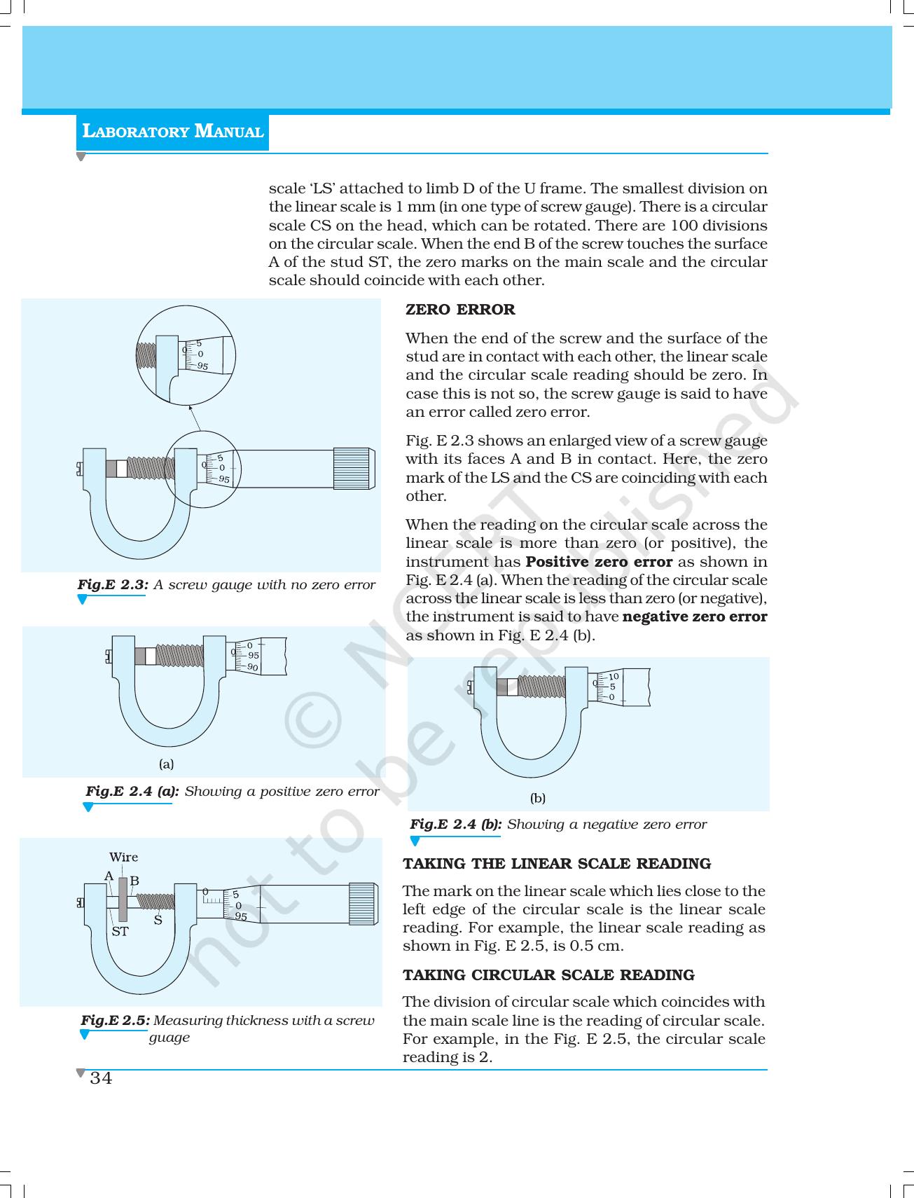 NCERT Laboratory Manuals for Class XI Physics - Experiments (1 to 5) - Page 12