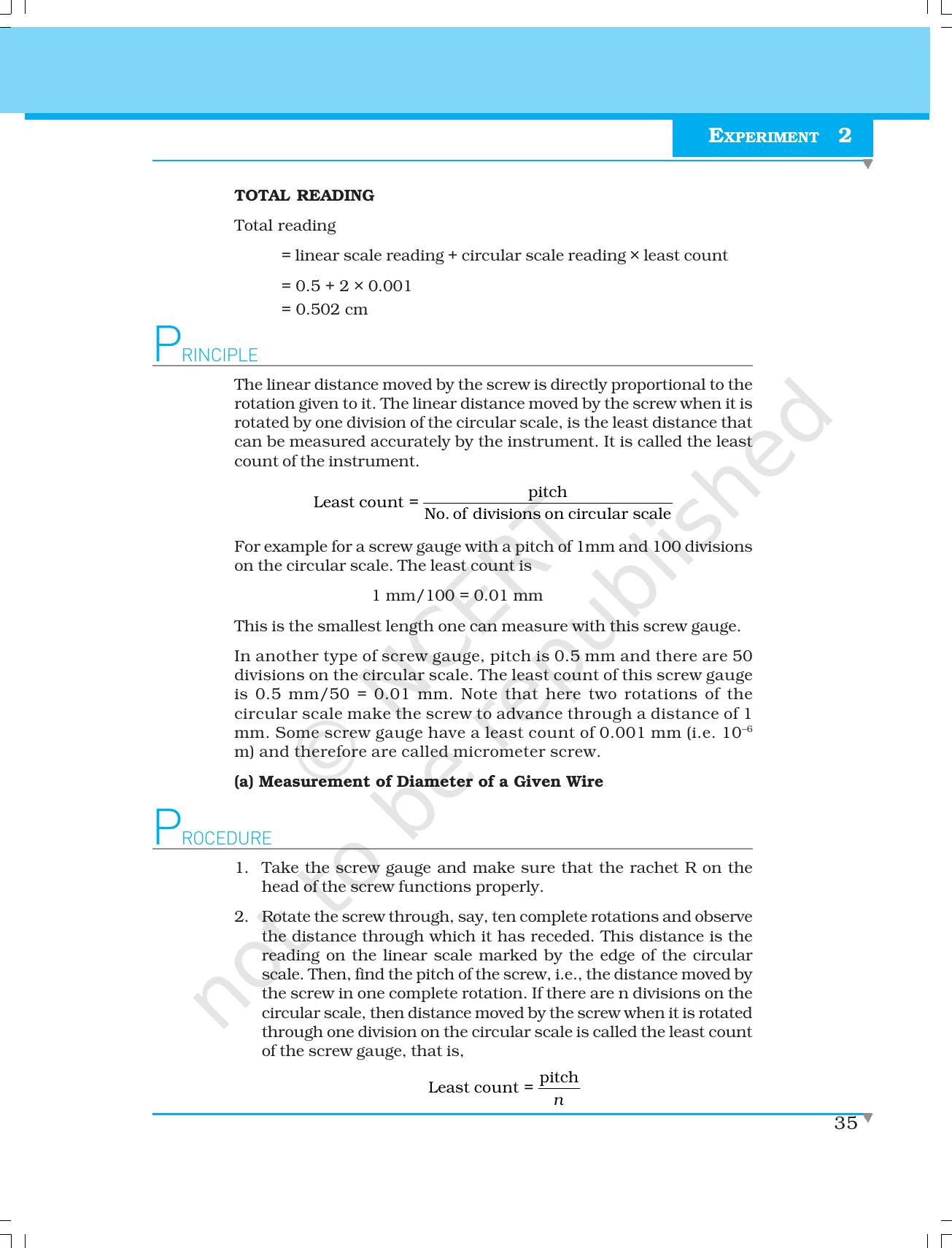 NCERT Laboratory Manuals for Class XI Physics - Experiments (1 to 5) - Page 13
