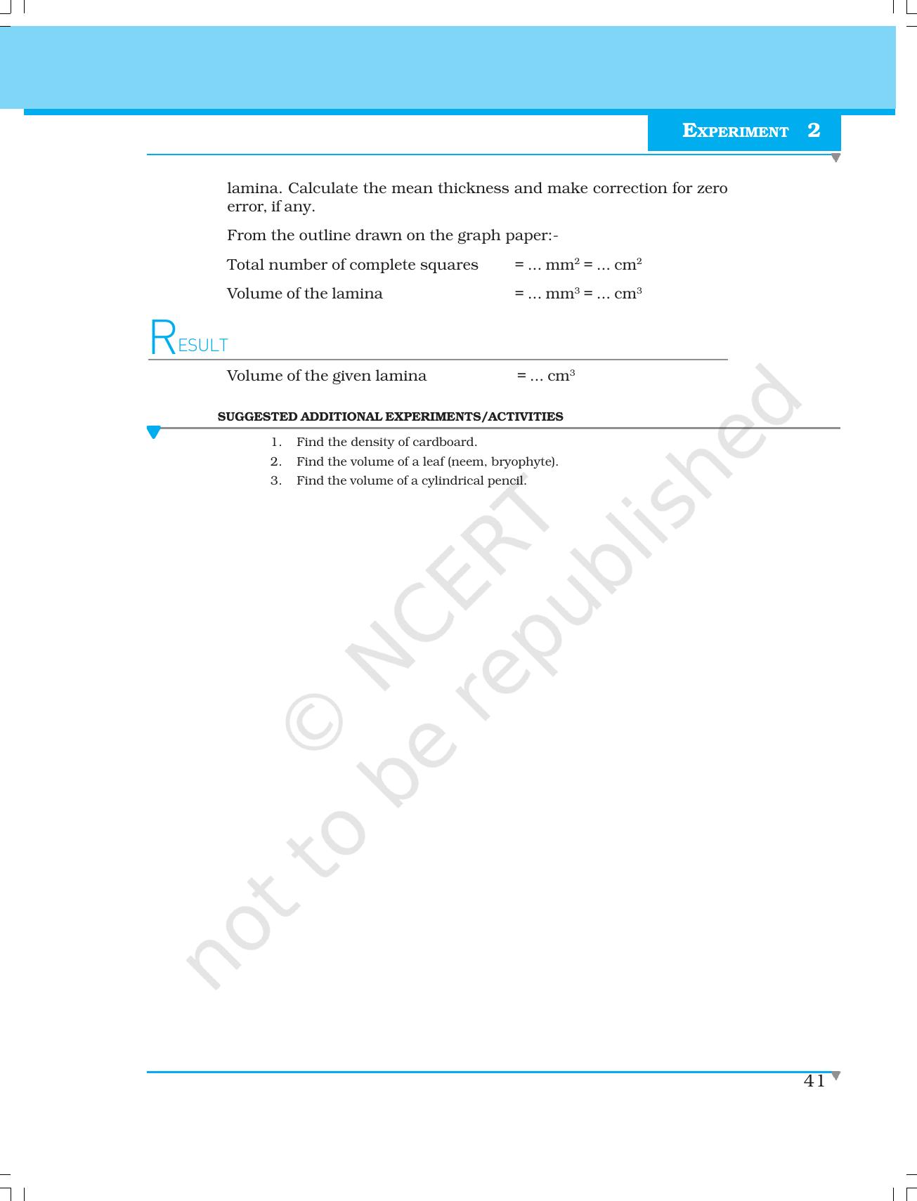 NCERT Laboratory Manuals for Class XI Physics - Experiments (1 to 5) - Page 19