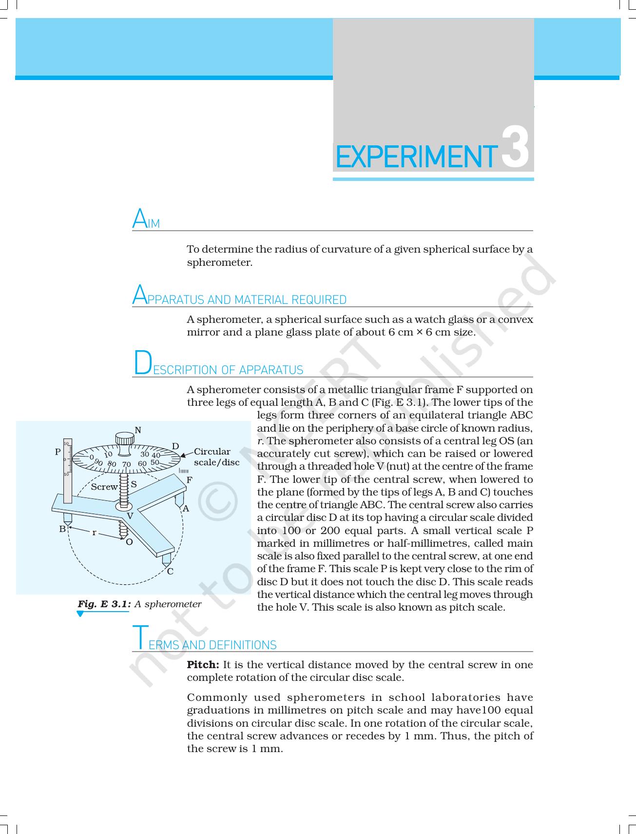 NCERT Laboratory Manuals for Class XI Physics - Experiments (1 to 5) - Page 20