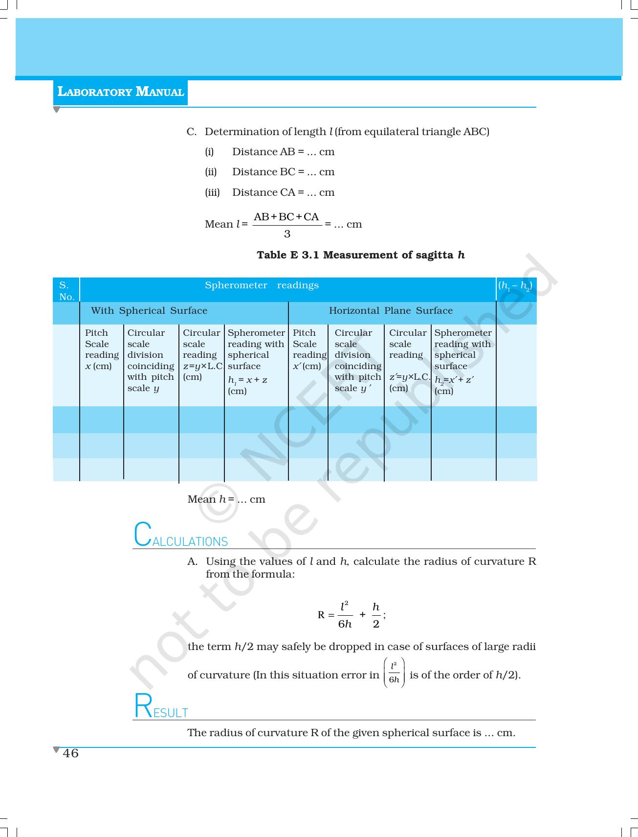 NCERT Laboratory Manuals for Class XI Physics - Experiments (1 to 5) - Page 24