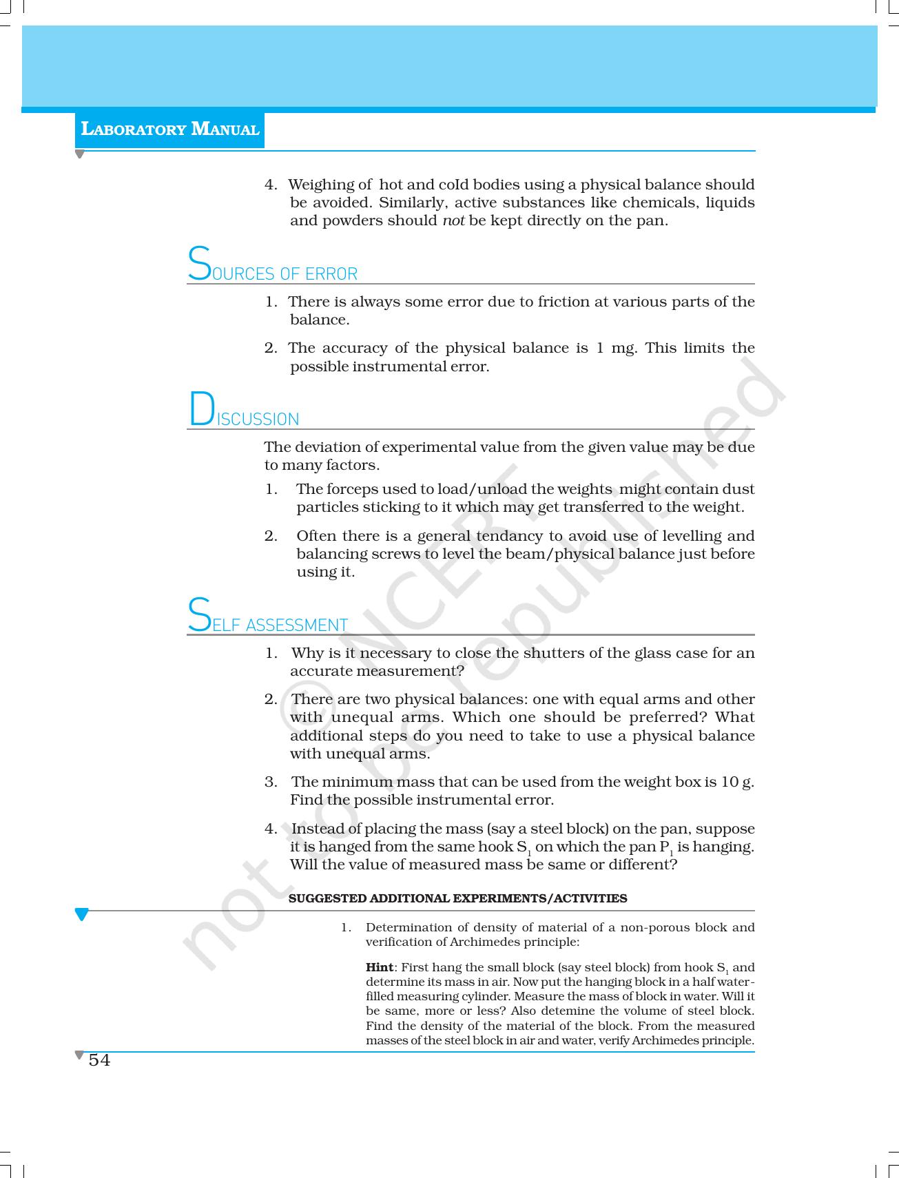 NCERT Laboratory Manuals for Class XI Physics - Experiments (1 to 5) - Page 32