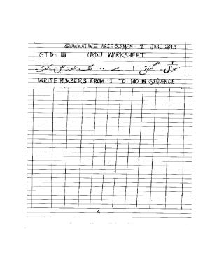 Worksheet for Class 3 Urdu Assignment 16