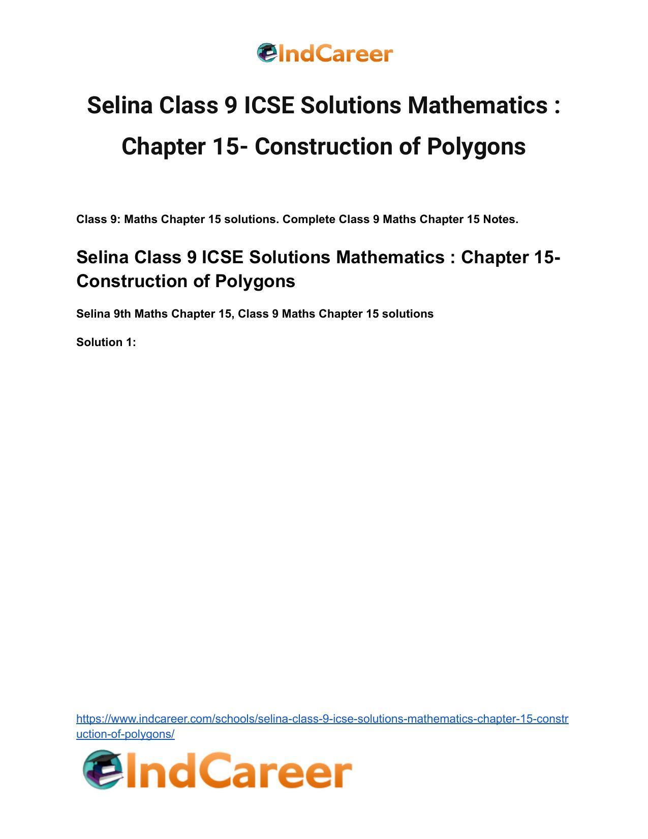Selina Class 9 ICSE Solutions Mathematics : Chapter 15- Construction of Polygons - Page 2